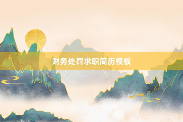 财务处罚求职简历模板